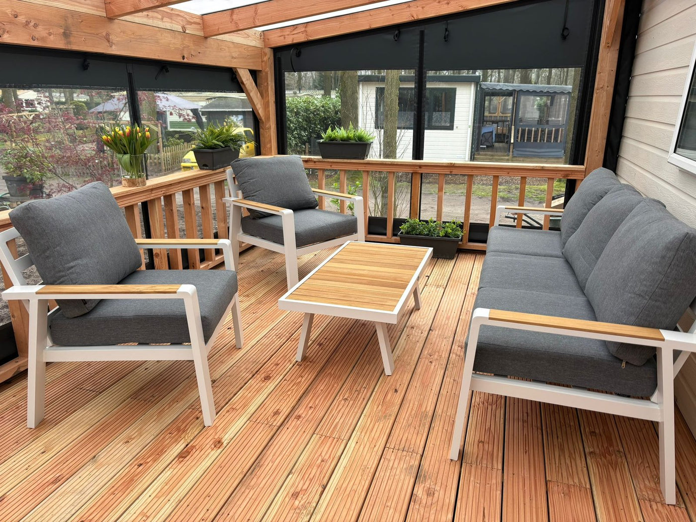 Canapé-Chaise en Aluminium – Blanc – SALTO LAND