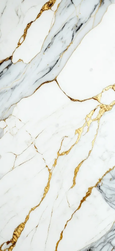 "Golden whitening" - Panneau mural en marbre 122x260cm